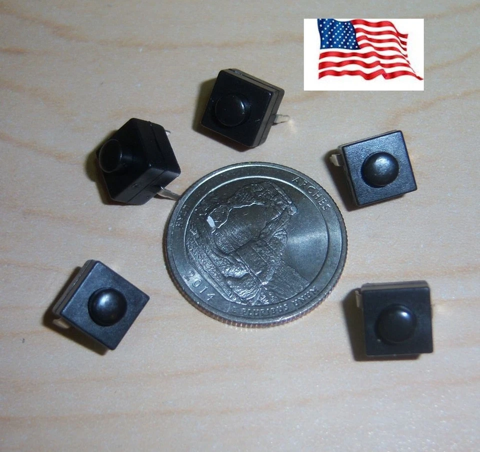 UNKNOWN Mini Push Button 8.3mm On Off Switches Square (8) weatherproof 30v Ship from USA