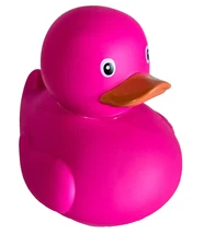EXTRA LARGE! FAB FINDS JUMBO RUBBER DUCK COLLECTIBLE HOT PINK, JEEP  8'X7"!