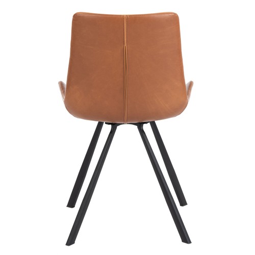 SAFAVIEH Terra Mid-Century Modern Dining Chair | Cognac / Black | - Picture 7 of 11