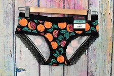 Women's No Boundaries Cotton Hipster Panties S - 3XL Orange Fruit Underwear NWT