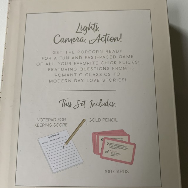 Chick Flick Trivia Girls Night Card Game Romantic Classics Modern Day 