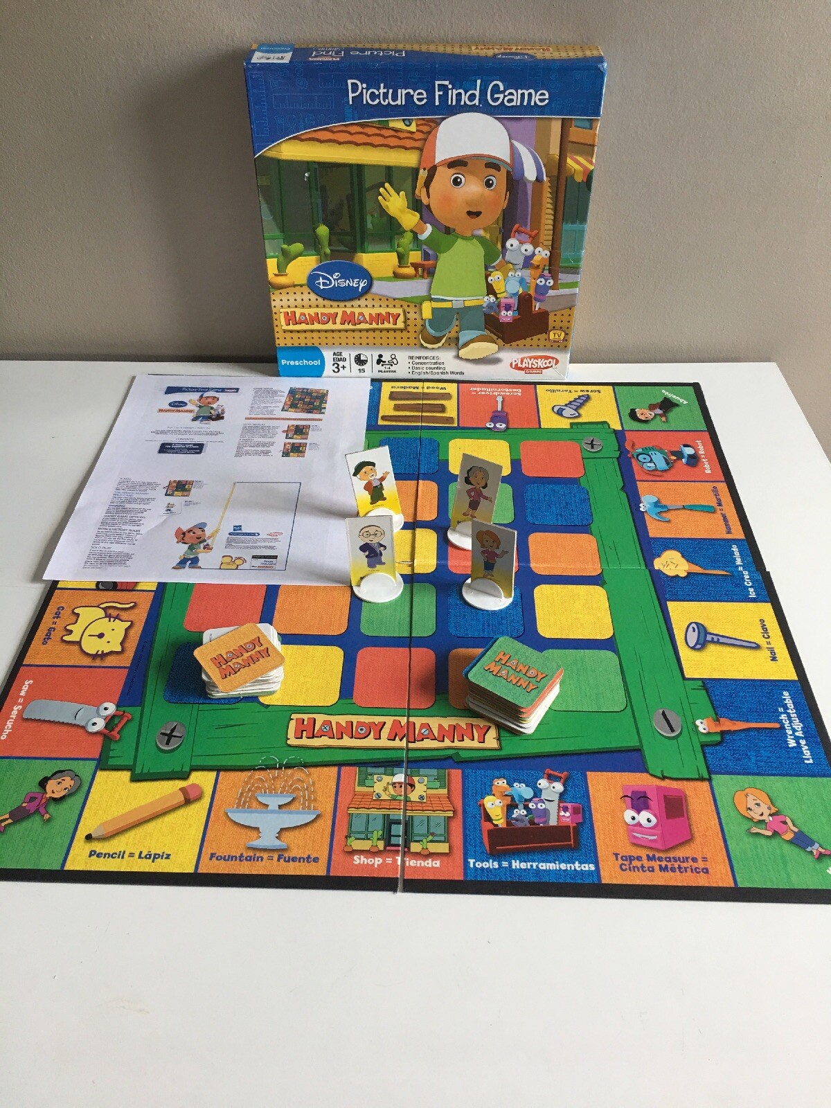 Handy Manny Picture Find Game Preschool Playskool Hasbro Disney Board ...