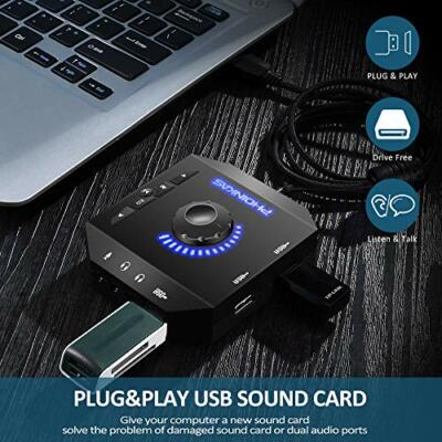 T10 External Sound Card Usb Audio Adapter For Pc Windows Mac Linux