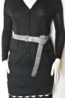 MAX MARA , FIORE Runway Leather Belt in Gray, Size S