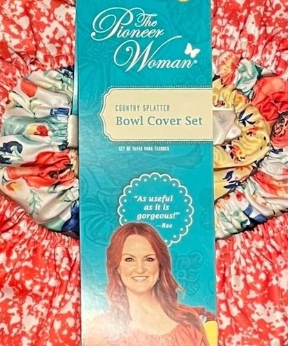 Pioneer Woman Bowl Cover Set Delaney Vintage Country Splatter & Rose Ditsy S M L - Picture 6 of 10