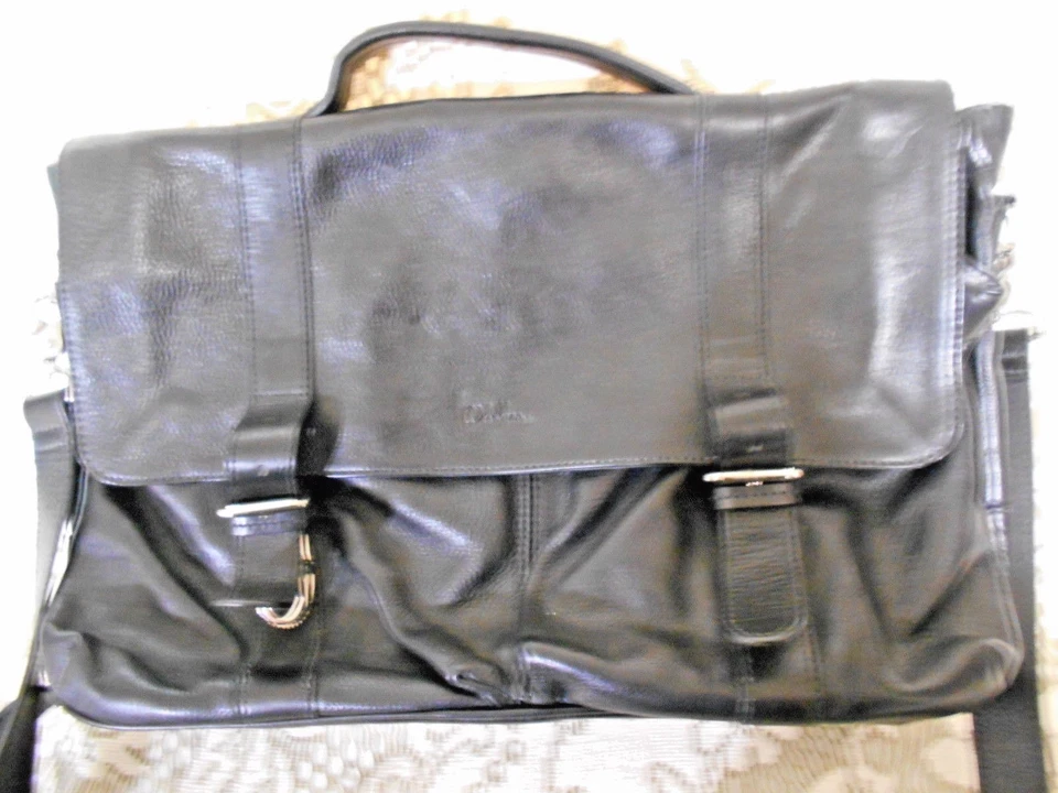 Cole Haan Cuero Negro Mensajero Laptop Maletín Correa para el Hombro Academia Foto 2 de 4