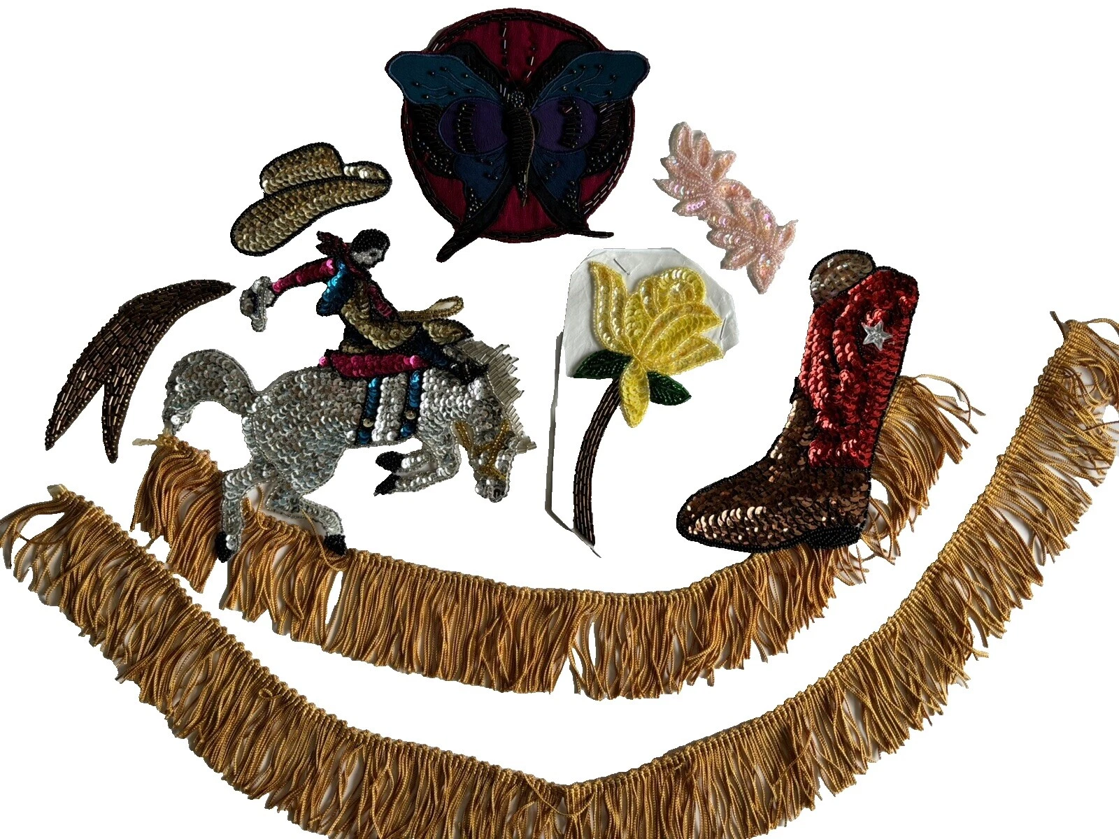 Lantejoulas Cowboy e Velho Oeste Sew-on Apliques para Costura