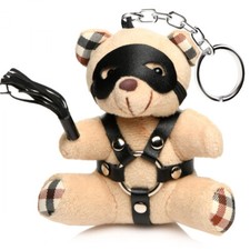 Master Series BDSM Bondage Teddy Bear Keychain Accessory - Novelty Gag Gift