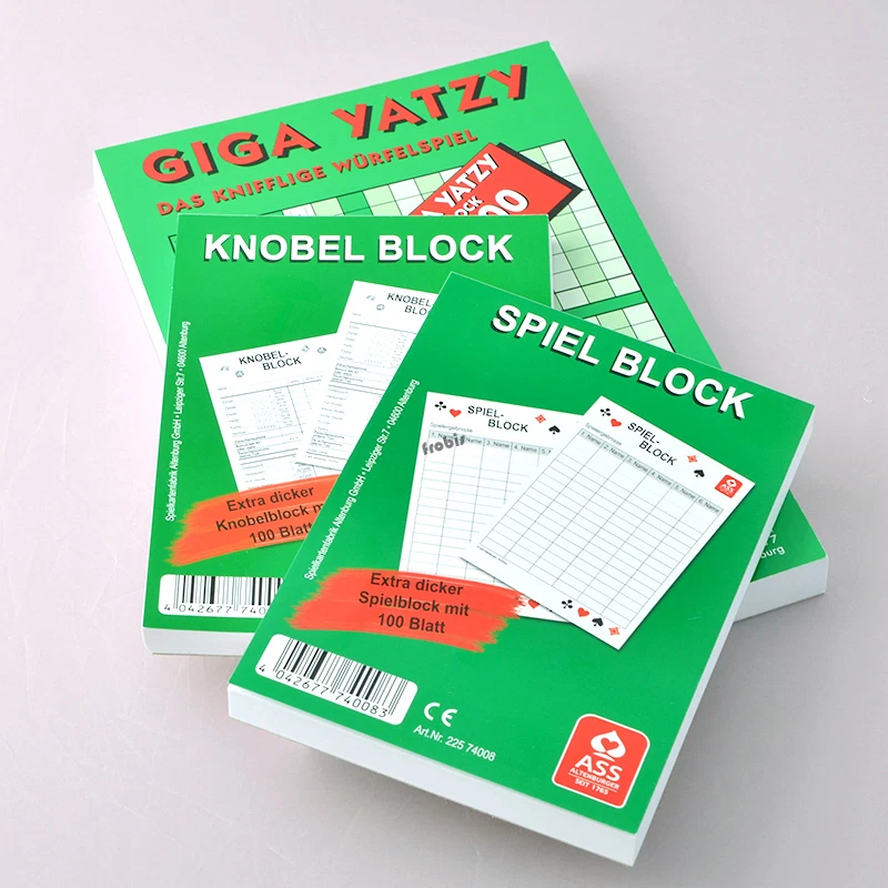 3 Giga Yatzy Würfelblöcke 160 Blatt DIN A5, Knobelblock, Schreibblock von Frobis - Bild 4 von 4