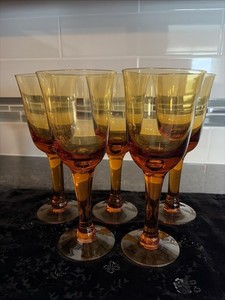 Amber Wine Glass | eBay
