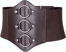 Women's Medieval Renaissance Lace-Up Tied Belt Elastic Steampunk Corset Belts Ha