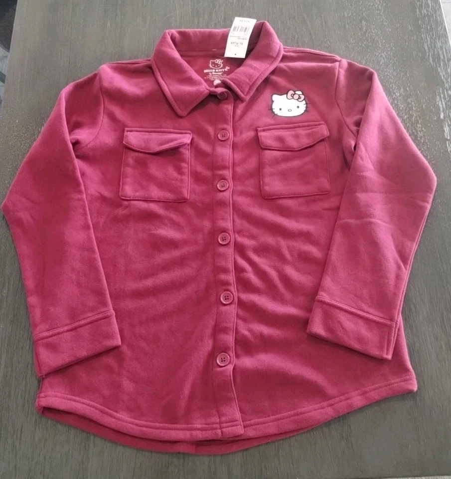 Camisa Chaqueta Hello Kitty by Sanrio Cuello Manga Larga Niñas Talla XL Plus Foto 3 de 4