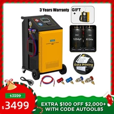 Refrigerant Recovery Machine Fully Automatic A/C HVAC Recycling Dual Cylinder