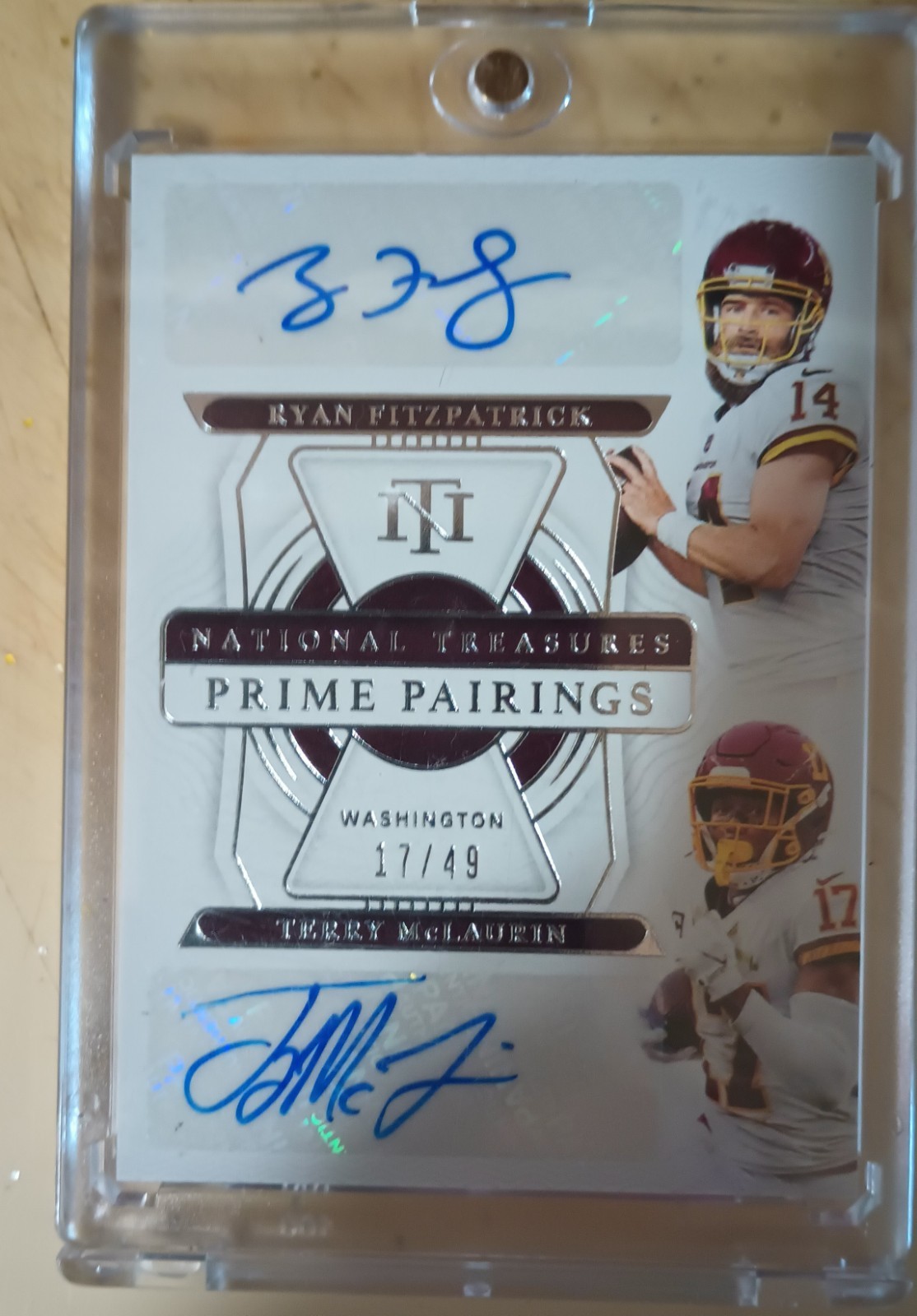 Panini National Treasures Prime Pairings Fitzpatrick/McLaurin Auto 17/49