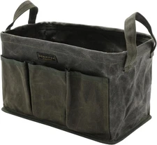 Tool Bag for Organizing, Waxed Canvas Wide Open Top ArmyGreen-Single 