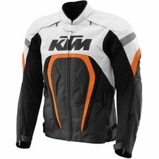 KTM JACKET MOTORBIKE MOTORCYCLE COWHIDE LEATHER ARMOURED BIKERS RACING LEDER