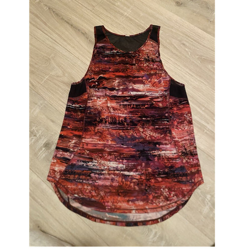 Lululemon Racerback Mesh Tank Top Abstract Scoop Neck Stretch Women's