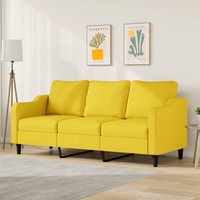 Vidaxl 3-Sitzer-Sofa Hellgelb 180 Cm Stoff Neu