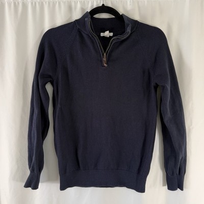Crewcuts Sweater Boys XL 12-14 Navy Blue 1/4 Zip Cotton Cashmere Blend Pullover