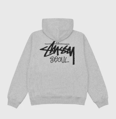 Stussy 2024 Stock Seoul Hood Ash Heather, 100 % authentique - Photo 1/2