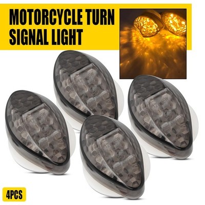 Universal 4pcs Motorcycle LED Turn Signal Blinker Indicator Light Amber Lamp 12V