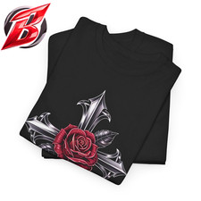 Gothic Rose Cross Shirt   Dark Floral Faith Tee - Christian Gothic - Brand New