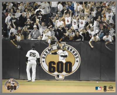 BARRY BONDS Steiner ''Catch The Moment'' 8x10 Photo MLB 600 Home Runs