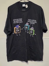 Men's Port & Company Black XL Chemistry Pun Multi-color Graphic Tee