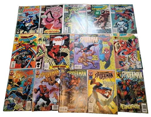 Lot of 17 Spider-man Comics Marvel Vintage Modern Good Fine Some Bagged Boarded