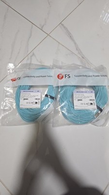 QTY 2 of FS.com OM3 50/125 Multimode Fiber Patch Cable - 50M Length - Brand New
