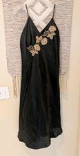 Vintage Y2K Fairy Whimsygoth Halston Black Silk Dress, Women's Size Medium