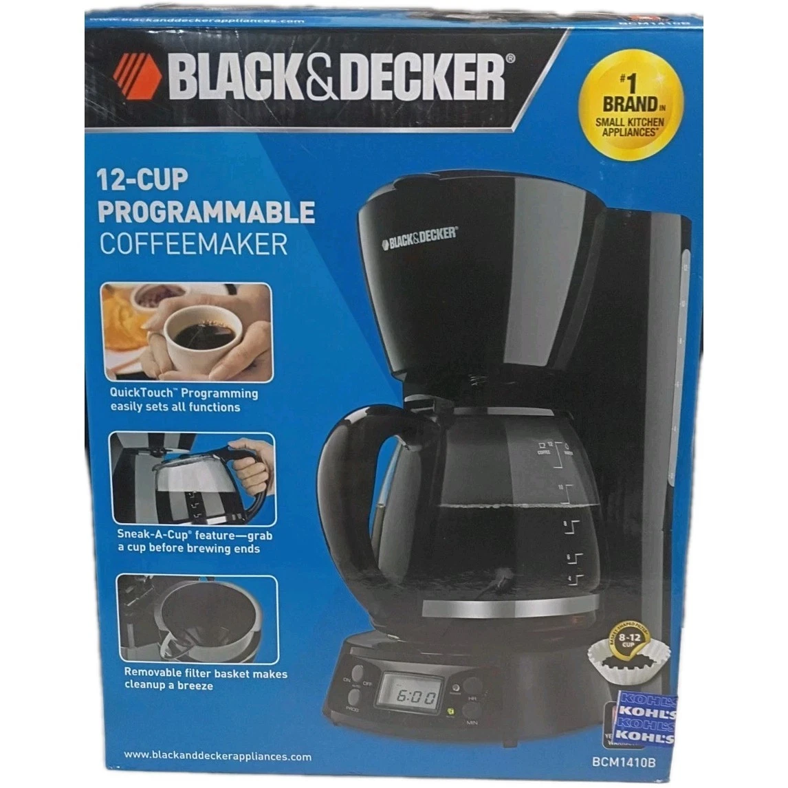 Black & Decker 12-Cup Programmable Coffee Maker - Black BCM1410B