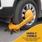 Wheel Clamp Heavy Duty Steel Car Van Safety Lock For Caravan Trailer Yellow
