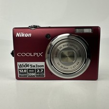 Nikon Coolpix S570 Digital Camera Red 12MP 5x Optical Zoom Compact Mint Tested 