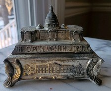 Vintage US CAPITOL Washington DC Scenes Trinket Box, Jewelry Box, 4.75"