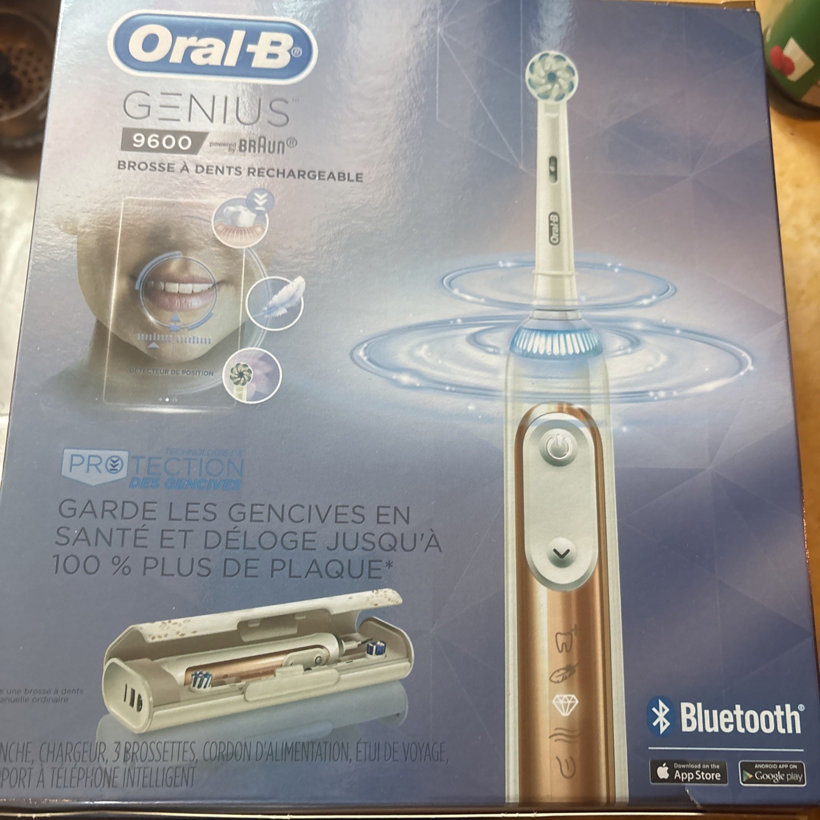 New ORAL B GENIUS 9600 Electric Rechargeable Toothbrush Sakura Pink Unopened
