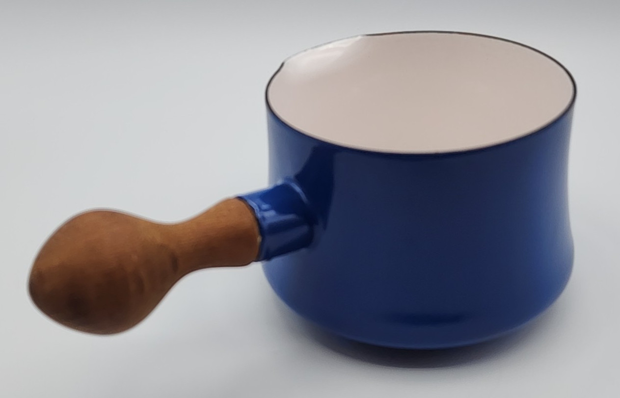 Dansk Kobenstyle Midnight Blue Butter Warmer 3 5/8" Tall Teak Handle