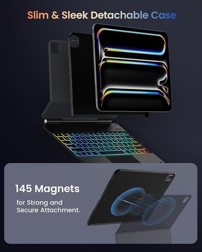 New typecase EDGE iPad Pro 13” 2024 M4 Keyboard Case with Traackpad - Black - Bild 3 von 5