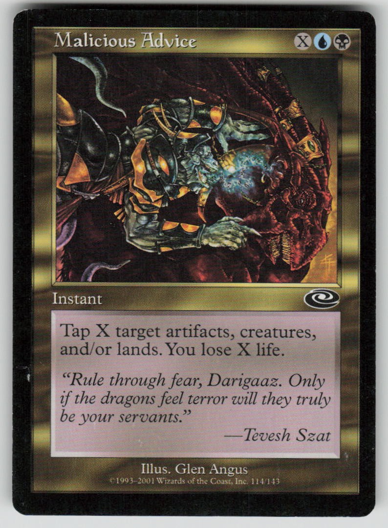 Malicious Advice Common Planeshift 114 MTG Moderately Played