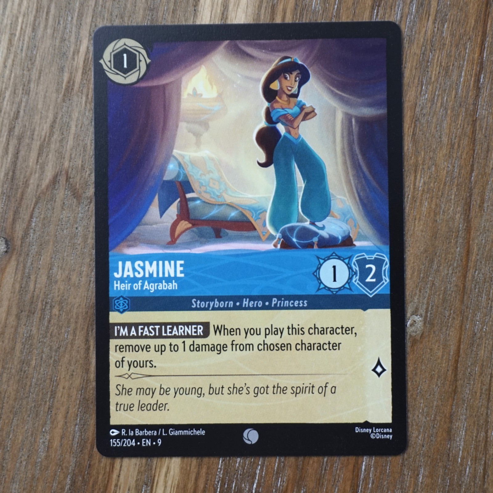 Disney Lorcana Fabled Common Jasmine 155/204 Near Mint Ungraded