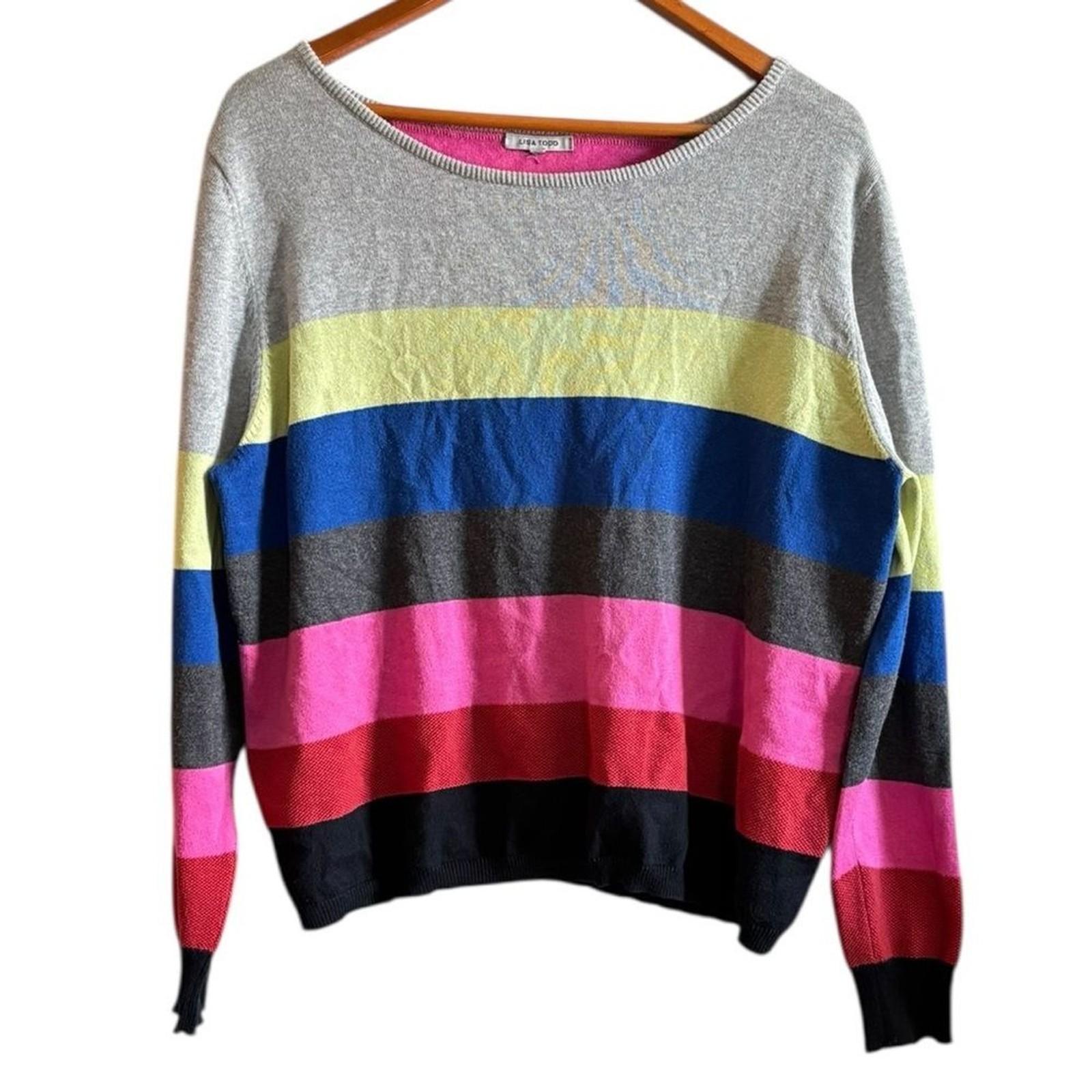 Lisa Todd Multicolor Striped Cashmere Blend Sweater