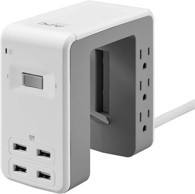 APC Desk Mount Power Station PE6U4, U-Shaped Surge Protector with USB Ports