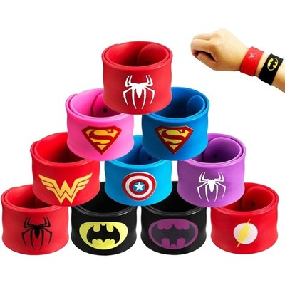 10Pcs Armband Superhelden Schnapparmband für Kinder, Silikon Wristband Schnap...