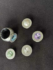 Damen Ring Edelstahl Mit 5 Charms Ringgröße 56 