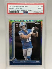 Isaac TeSlaa 2025 Topps Chrome #320 Black Refractor RC Etch Variation SSP 10/10