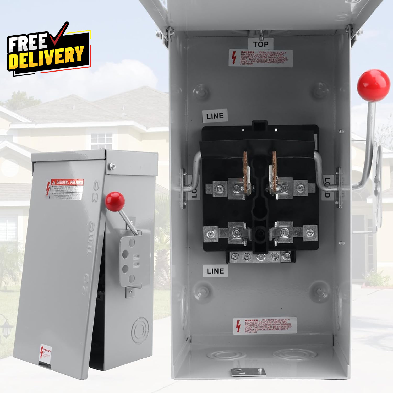 Transfer Switch Box 24000w 120240v Manual Indoor Outdoor Hom