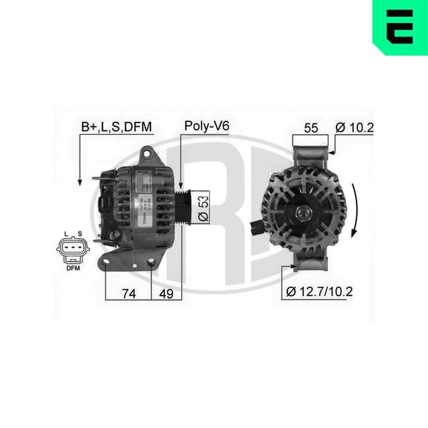 ERA Lichtmaschine Generator 124A 14V FüR Ford Mondeo III Turnier 2.0 Tdci 1.8-image