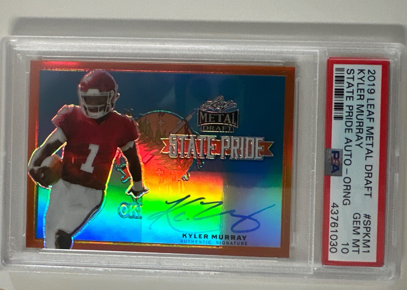 Kyler Murray Leaf Metal Draft State Pride Autographs #SPKM1 Base