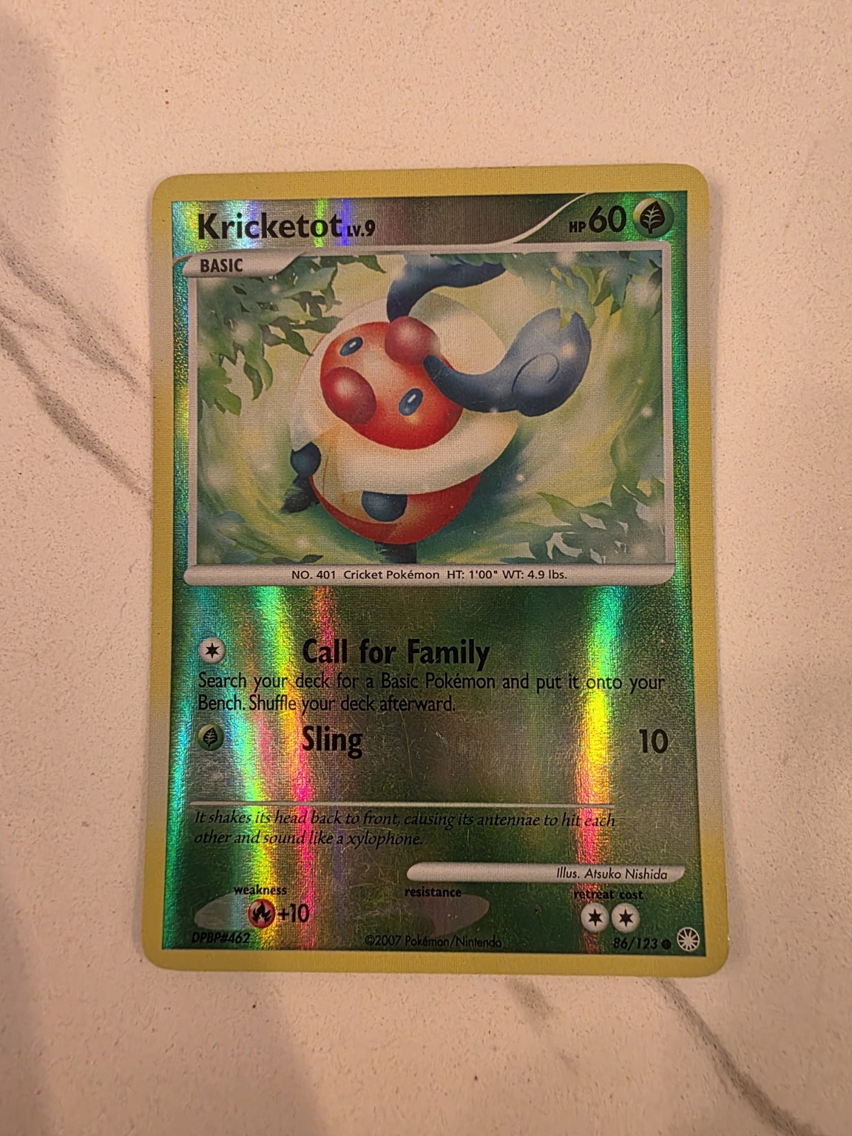 Kricketot - 86/123 - Reverse Holo x1 Mysterious Treasures - LP - Pokemon Card