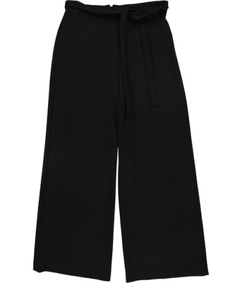 Tahari Womens Twill Crepe Wide Leg Casual Pants, Black, 8 / 32L